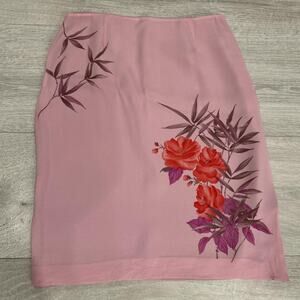 Casual corner pink silk midi skirt size 4